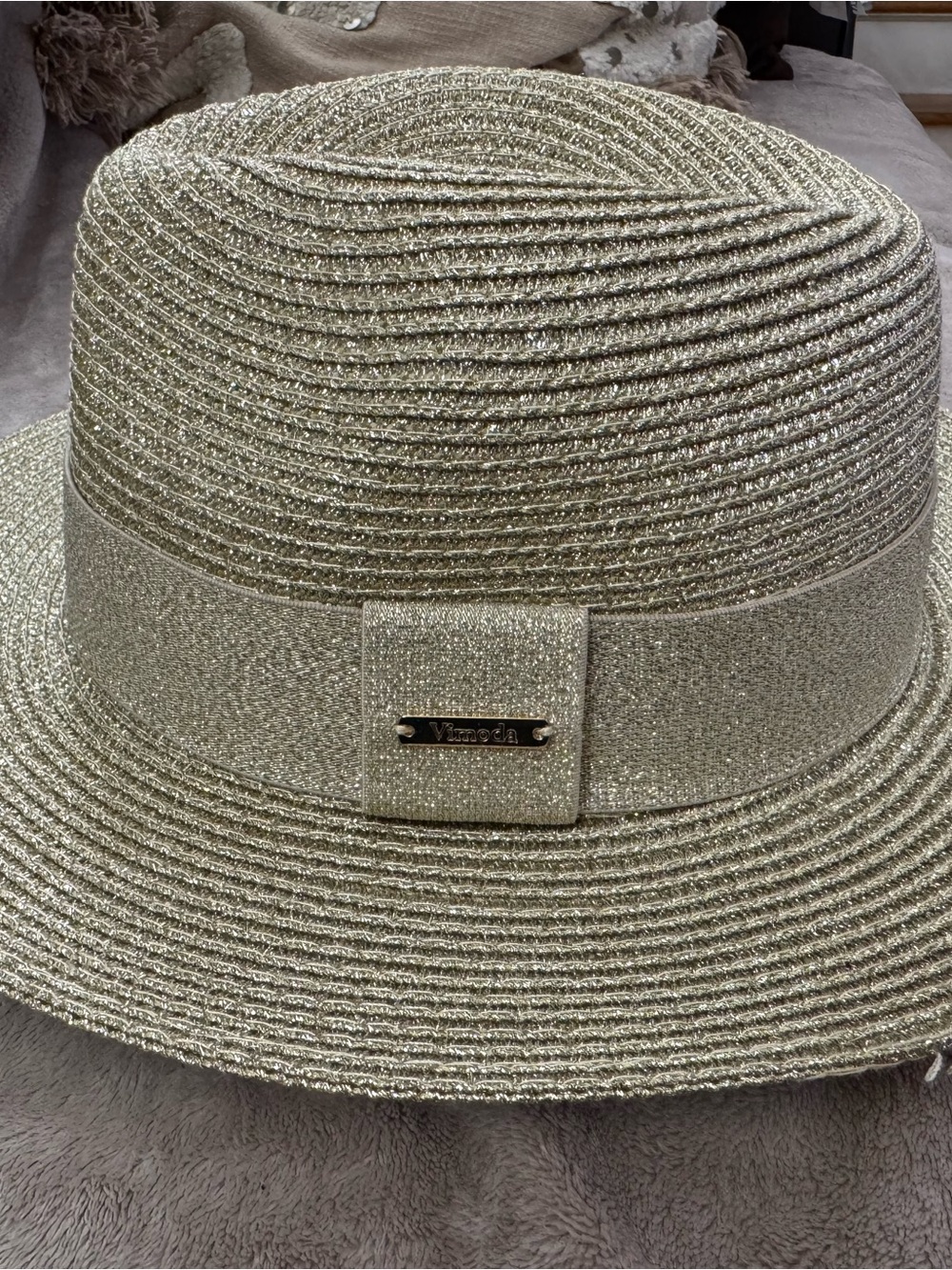 NWT Metallic Fedora Hat - Gold - Picture 2 of 5